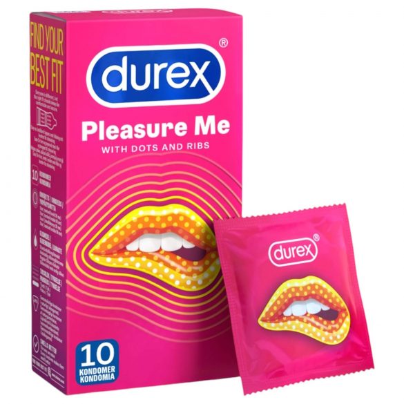 Durex Pleasure Me - ribitud ja täpilised kondoomid (10 tk)