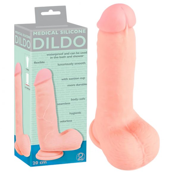 Meditsiiniline sirge dildo (20cm) - naturaalne