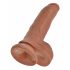 King Cock 23 cm munanditega dildo - pruun