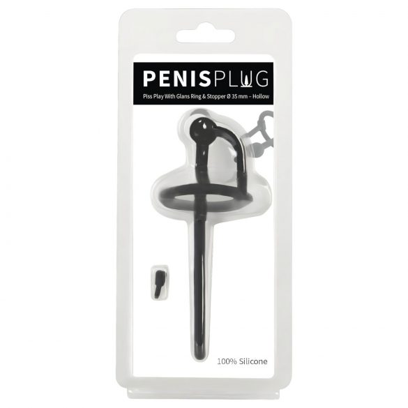 Peeniseplug - silikoonlaiend koos musta ringiga (0,6mm)