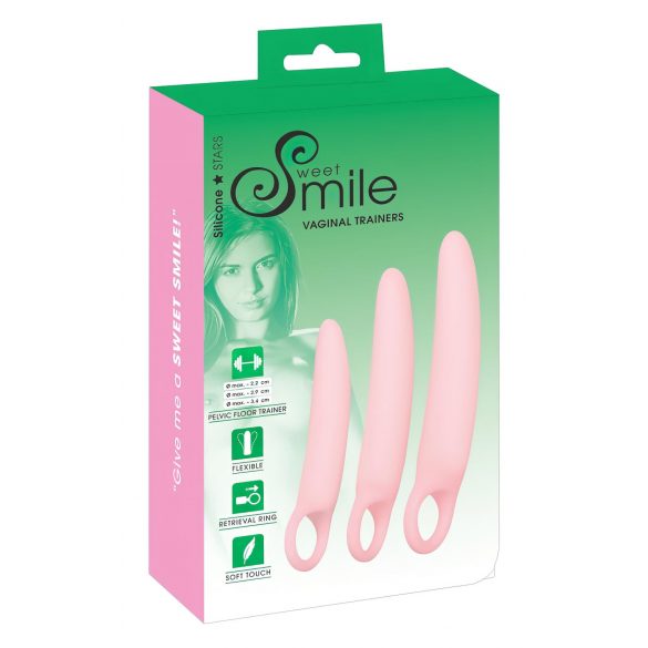 SMILE - Vaginitreenijad 3-osaline roosa dildo komplekt