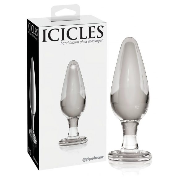 Icicles No. 26 - koonusjas klaasist anaalplug (läbipaistev)