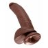 King Cock 9 - tõetruu pruun dildo iminapaga (23cm)