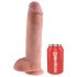 King Cock 11 - iminappadega dildó munanditega (28 cm) - naturaalsest materjalist