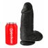 King Cock 9 Chubby - iminapinnaga munanditega dildo (23 cm) - must