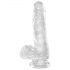 King Cock Clear 6 - iminapaga, munanditega väike dildo (15cm)