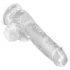 King Cock Clear 6 - iminapaga, munanditega väike dildo (15cm)