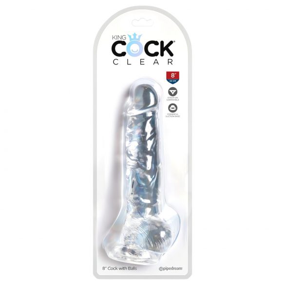 King Cock Crystal 20cm - iminapaga dildo munanditega