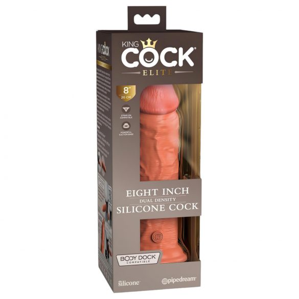 King Cock Elite 20cm iminapaga dildo - tume naturaalne