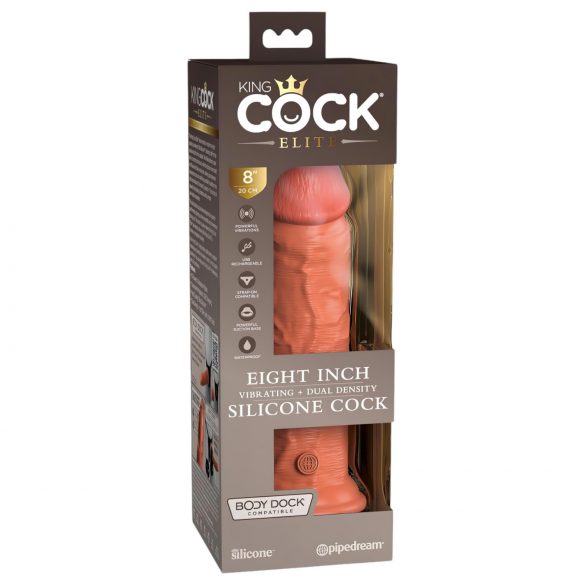 King Cock Elite 8 - elutruutlik vibraator 20cm (tume looduslik)