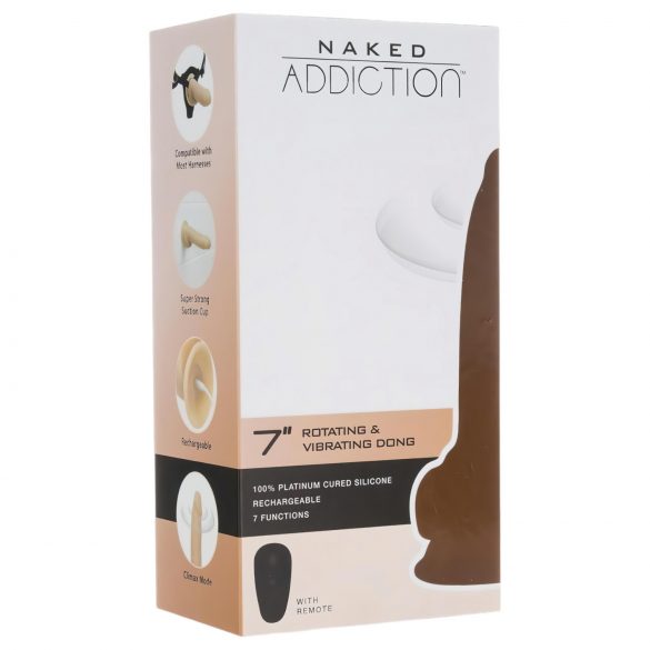 Naked Addiction Pöörlev Vibraator 7 - taaslaetav, naturaalne (18 cm)