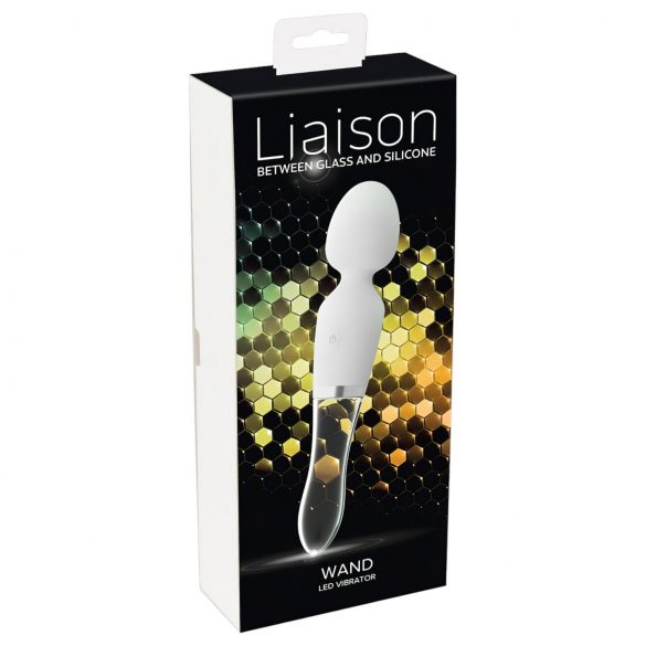 Liaison Wand - silikoon-klaasist LED vibraator (läbipaistev)