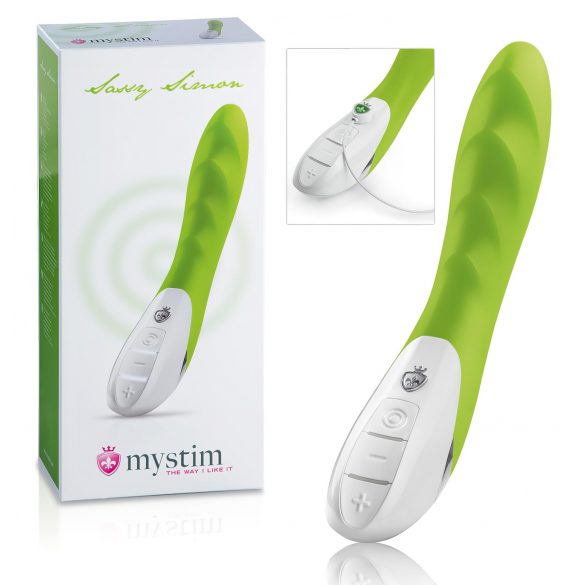 mystim Sassy Simon - kahemootoriline vibrator (roheline)