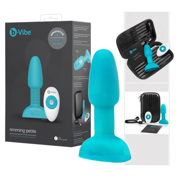 b-Vibe Rimming - pöörlev pärliv anaalvibraator (türkiis)