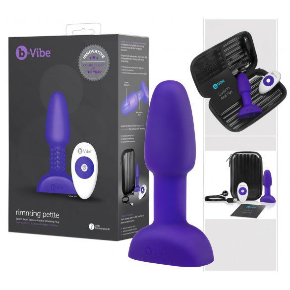 b-Vibe Rimming - pöörlevate kuulidega anaalvibraator (lilla)