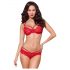 Obsessive 860-SET-3 - punane roosiline pitsist rinnahoidjakomplekt - L/XL