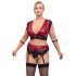 Cottelli Bondage Plus Size - pitsiline rinnahoidja komplekt (punane-must)