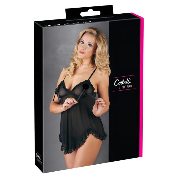 Cottelli - Õhuline volanguline babydoll (must)