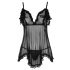 Cottelli - Õhuline volanguline babydoll (must) - M