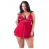 Cottelli Plus Size - pitsiline, õhuline babydoll (punane) - XL