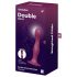 Satisfyer Double Ball-R - imeline punane kleepuva põhjaga dildotäidis