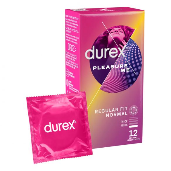 Durex Emoji PleasureMe - ribitud ja punktidega kondoomid (12 tk)