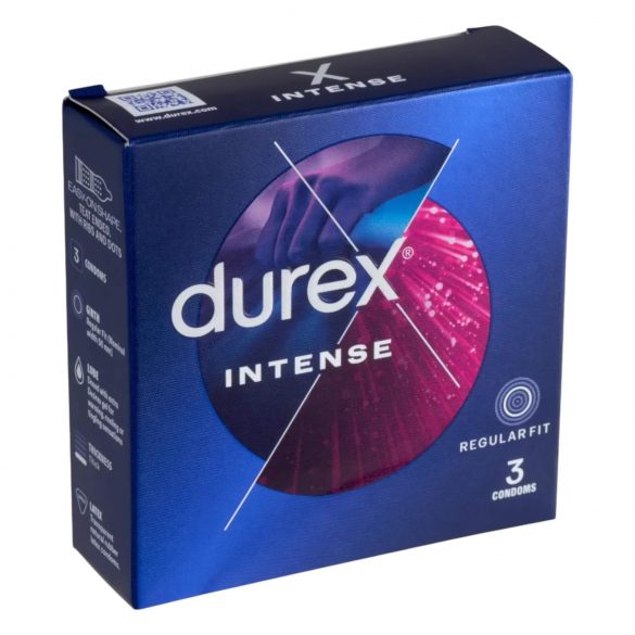 Durex Intense - ribid ja täppidega kondoomid (3tk)