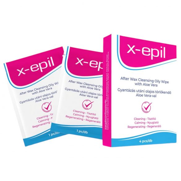 X-Epil - Depileerimisjärgne õline salvrätik (4tk) - Aloe Vera