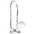 Addiction Crystal - tald, munandid, dildo (läbipaistev) - 15cm