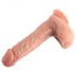 Kahetihedusega elutruu dildo munandite ja iminapaga - 20cm (naturaalne)