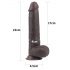 Lovetoy Sliding-Skin - topeltstruktuurne dildo - 23cm (pruun)