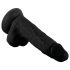 Mr. Rude - kleepuv põhjaga naturaalne dildo, 19 cm (must)