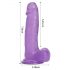 Tracy's Dog Jelly 8 - kleepuv alusega lilla munanditega dildo