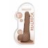 RealRock Dong 9 - elutru munanditega dildo (23 cm) - tume naturaalne