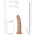 RealRock Slim - realistlik dildo 15,5cm (tume naturaalne)