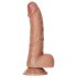 RealRock iminapaga dildo munanditega - 15,5 cm (tume naturaalne)