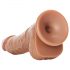 RealRock iminapaga dildo munanditega - 15,5 cm (tume naturaalne)