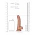 RealRock iminapaga dildo munanditega - 15,5 cm (tume naturaalne)