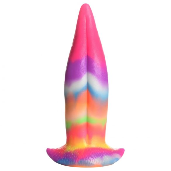 Hõõguv vikerkaare keelesilikoon dildo - 21cm