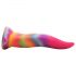 Hõõguv vikerkaare keelesilikoon dildo - 21cm