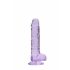 REALROCK - läbipaistev elutruu dildo - lilla (17cm)