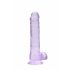 REALROCK - läbipaistev elutruu dildo - lilla (19cm)