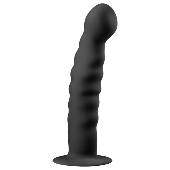 Easytoys Ribbed - musta anaaldildo iminapaga (14cm)