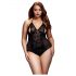 BACI Plus Size - kaelarihmaga, läbipaistev body - must (XL-XXL)