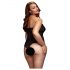 BACI Plus Size - kaelarihmaga, läbipaistev body - must (XL-XXL)