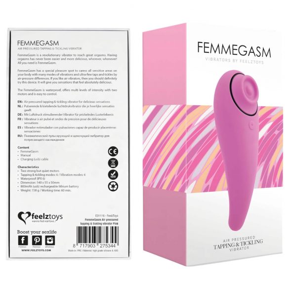 FEELZTOYS Femmegasm - laetav 2in1 kliitorivibraator (roosa)